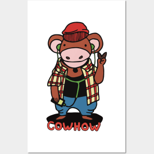 cool cow , cowhow Posters and Art